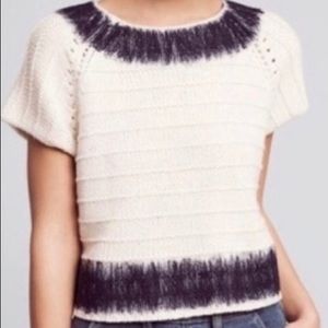 Anthropologie Field Flower Feltwork Sweater